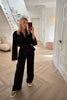 BLACK SILKY TROUSER AND JACKET CO-ORD