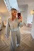 GREY WITH BLUE TRIM SOFT KNIT CO-ORD