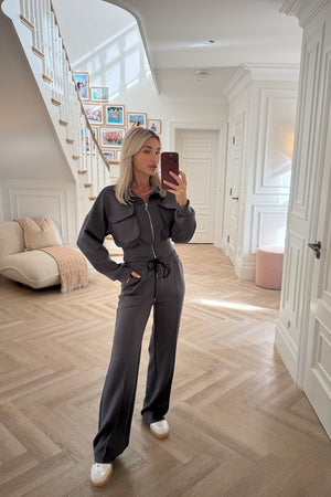 GREY SOFT STRECH TROUSER CO-ORD