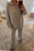 BEIGE SOFT KNIT JUMPER AND TROUSER CO-ORD