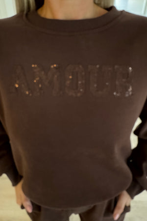 BROWN AMOUR BARREL LEG TRACKSUIT