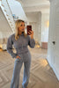 BLUE ACID WASH HODDIE AND TROUSER CO-ORD