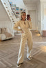 BEIGE ZIP UP JACKET AND TROUSER CO-ORD