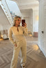 BEIGE ZIP UP JACKET AND TROUSER CO-ORD