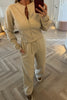BEIGE ZIP UP JACKET AND TROUSER CO-ORD