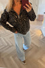 SOFT KNIT HALF ZIP GREY ANIMAL PRINT JUMPER