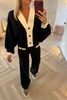 SUPER SOFT BLACK AND CREAM CARDIGAN AND TROUSER CO-ORD
