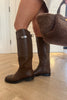 BROWN KNEE LENGTH BOOTS