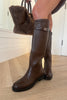 BROWN KNEE LENGTH BOOTS