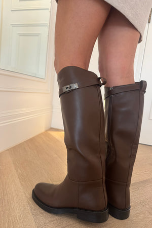 CHOCOLATE BROWN KNEE LENGTH RIDING BOOTS