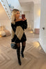 BLACK AND BEIGE DIAMOND JUMPER/DRESS