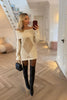 CREAM AND BEIGE DIAMOND JUMPER/DRESS