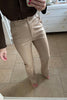 NUDE FAUX LEATHER TROUSERS