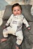 GREY AND WHITE ELEPHANT BABY GROW