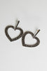 SILVER AND GUN METAL LARGE HEART EARINGS